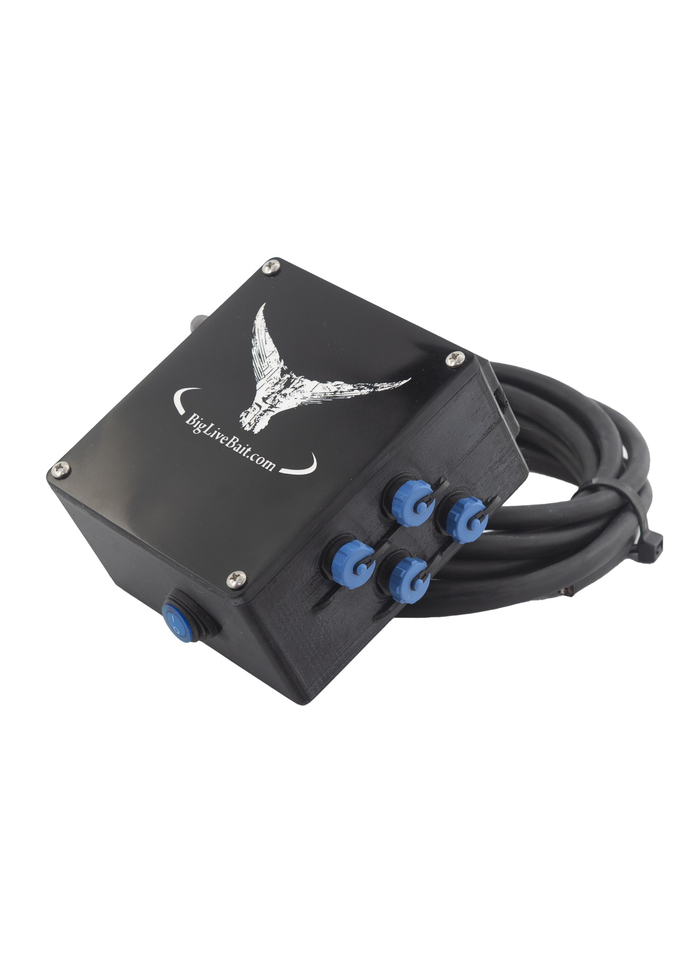 4 port Power Hub for supplying power to tuna tubes 4 port power hub for tuna cages, bait socks and hybrid tuna tubes