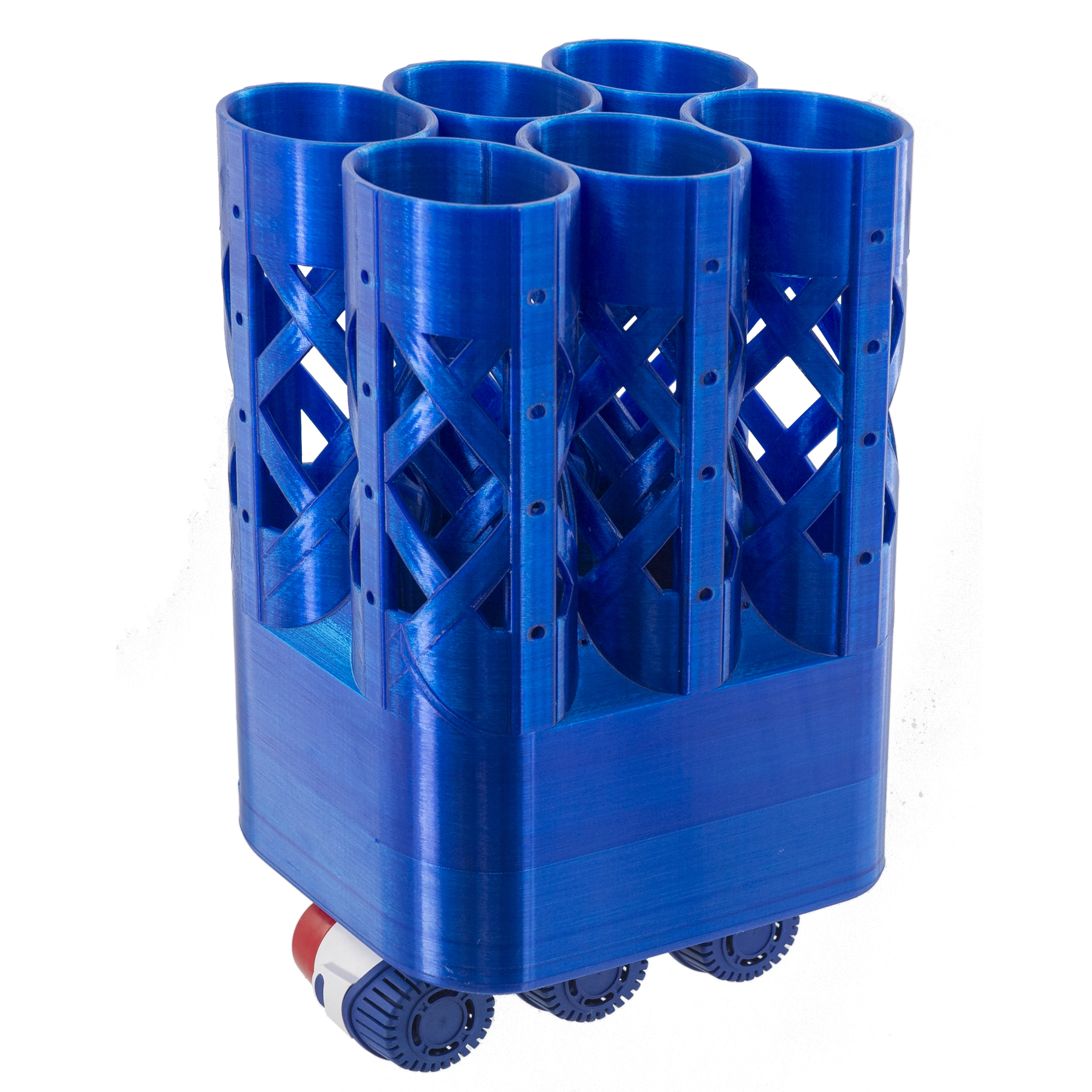 Hold 6 bullet bonito with this 6 bank tuna cage! Bonito tuna tube that holds 6 small baits, perfect for bullet bonito used in Wahoo and King Mackerel Fishing