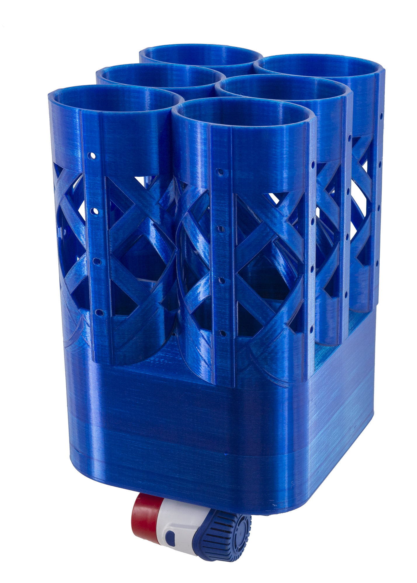 Hold 6 bullet bonito with this 6 bank tuna cage! Bonito tube that holds 6 small baits, perfect for bullet bonito used in Wahoo and King Mackerel Fishing